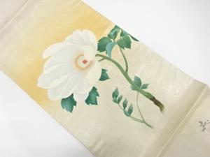 アンティーク　作家物　引箔　手描き花模様袋帯（材料）
